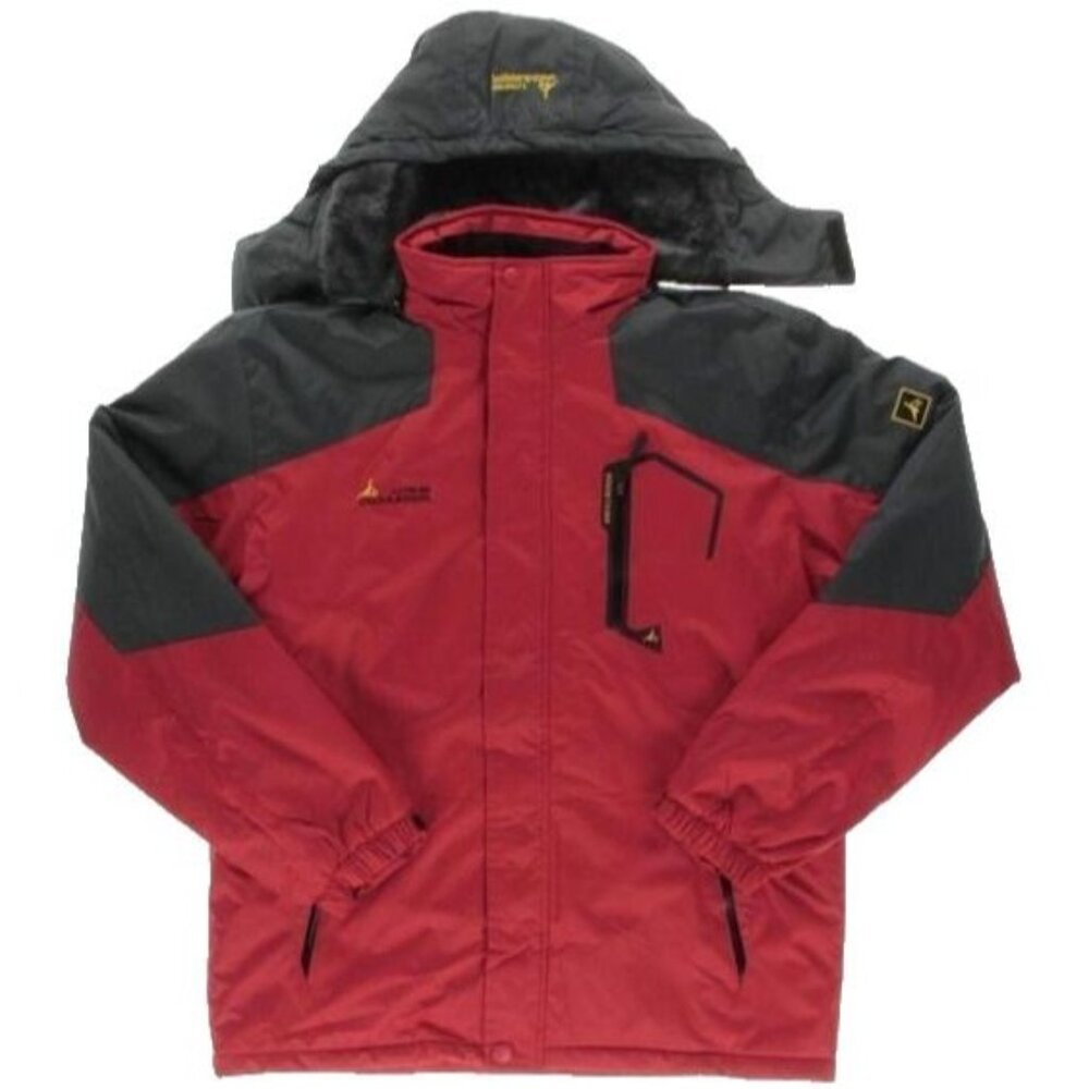 Unco & Boror Plus Size 3XL Red Black Puffer Windbreaker Jacket Coat Winter NEW